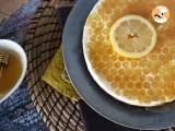 Rezept No-bake-käsekuchen mit zitrone und honig (tutorial zur kuchendekoration)