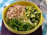 Rezept Orzo-nudelsalat mit lachs und zucchini