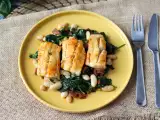 Rezept Seehecht mit weißen bohnen, spinat und chorizo