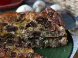 Rezept Quiche ohne boden mit pilzen, speck und hüttenkäse