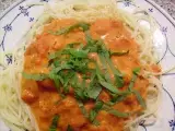 Rezept Spaghetti mit cremiger tomatensauce und tiger prawns