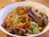 Rezept Beef with blackbean sauce + chinese noodles