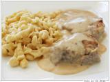 Rezept Schweinemedaillons in cognac-sahne-sauce mit spätzle