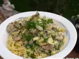 Rezept Tagliatelle mit champignons, zucchini und speck