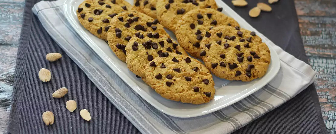 Vegane Cookies mit Mandeln und Schokolade : einfach und schnell