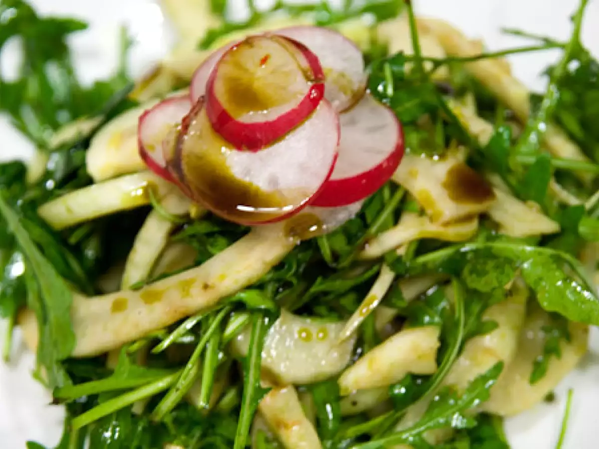 Rezept Fenchen und rucolasalat mit kernöl