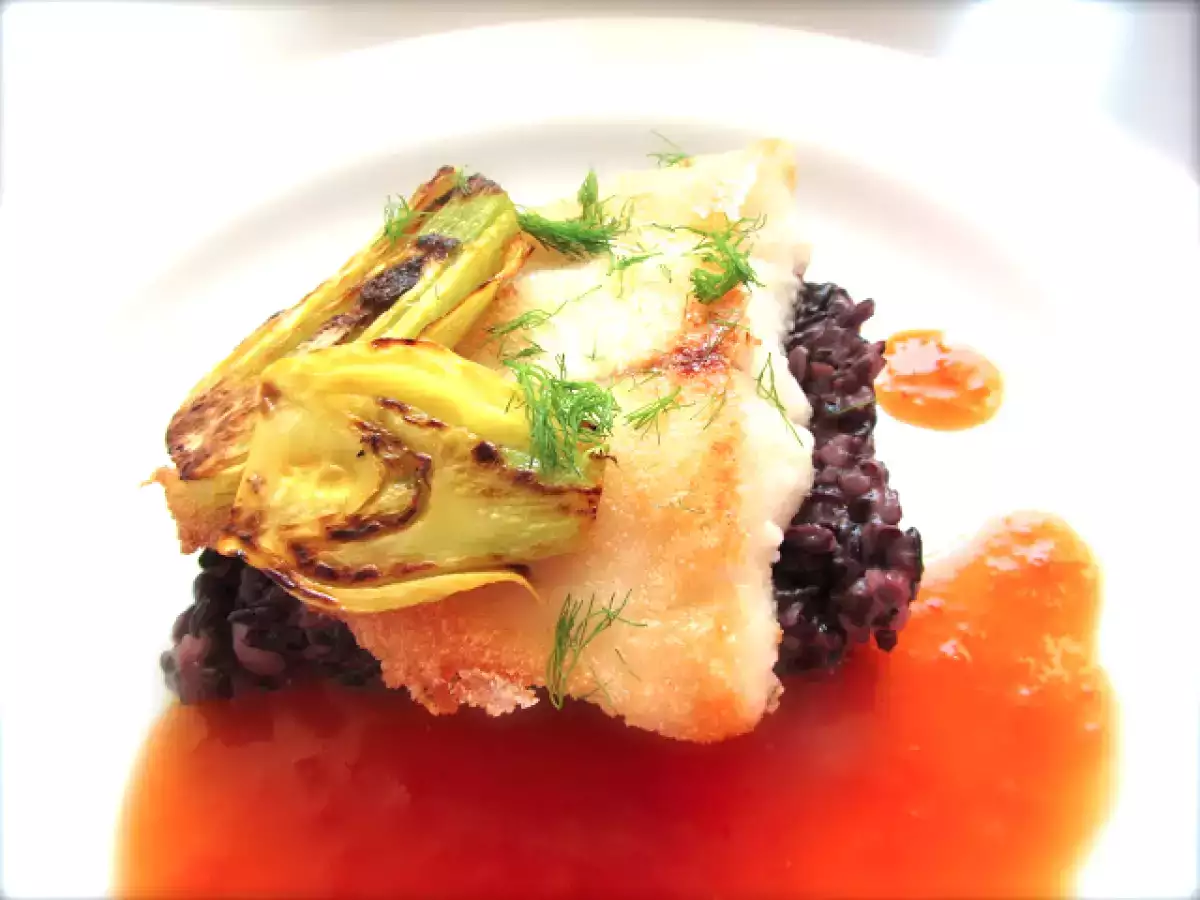 Rezept Respekt, frau hecht: hechtfilet mit tomaten-fenchelpollen-butter und venere-reis