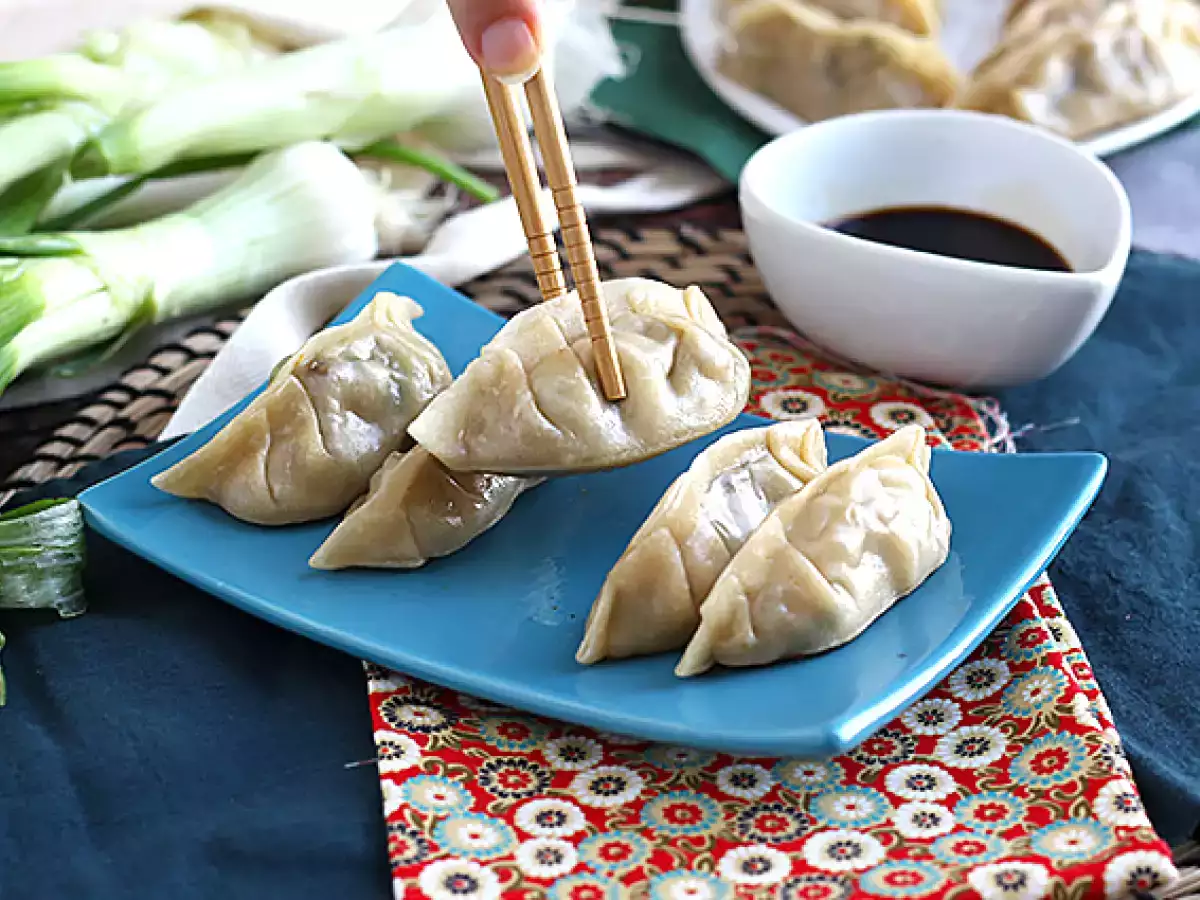 Rezept Gyoza mit hächnchen, karotten und pilzen