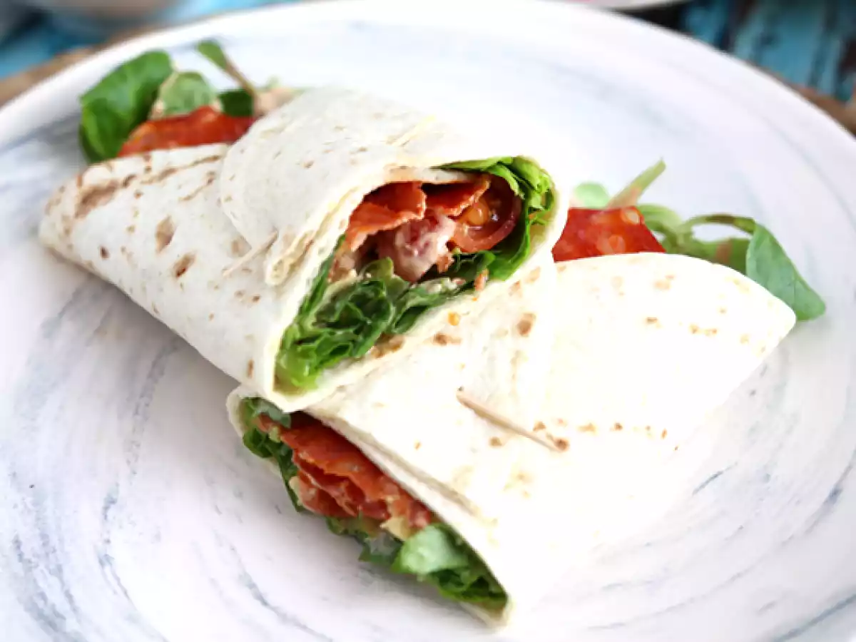 Rezept Wrap-sandwich mit chorizo, avocado und tomaten