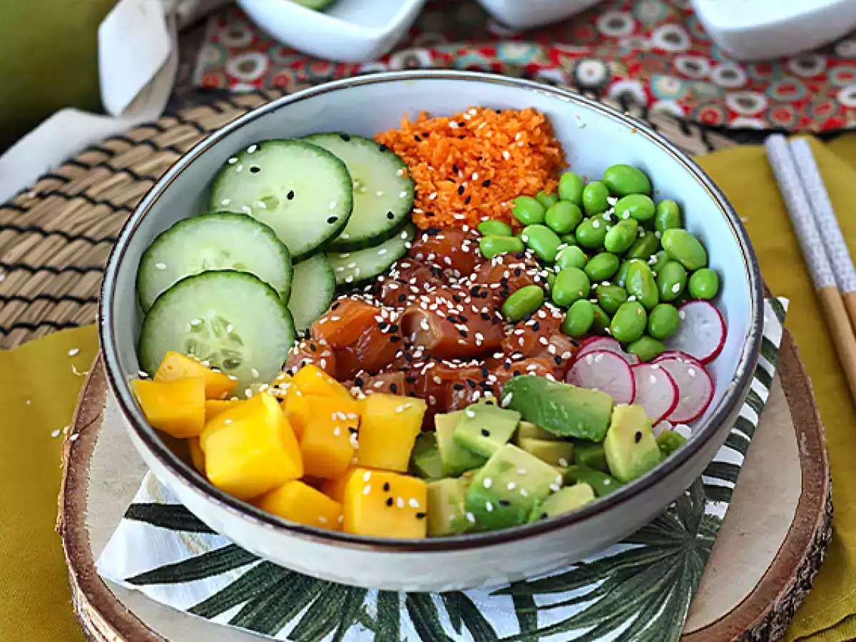 Rezept Lachs-poke-bowl