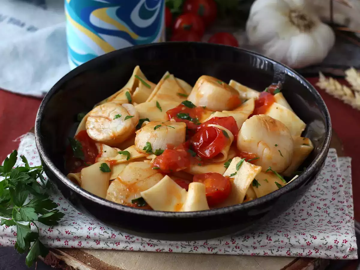 Rezept Pasta mit jakobsmuscheln, ein eleganter erster gang mit meeresfrüchten