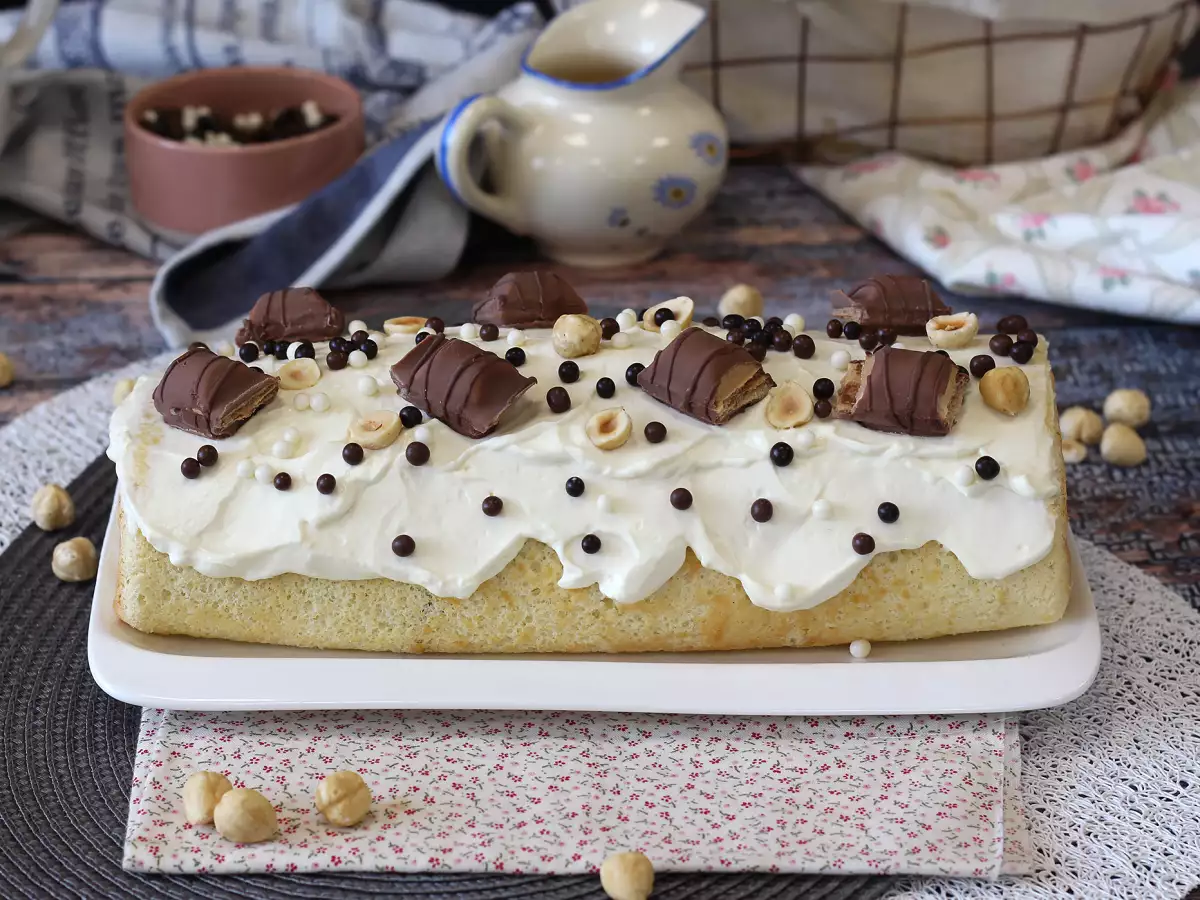 Rezept Leicht gerollt mit kinder bueno-geschmack, perfekt als geburtstagskuchen oder als weihnachtsstollen!
