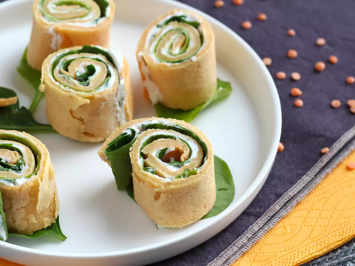 Rezept Rote linsenpfannkuchen - mit nur 2 zutaten!