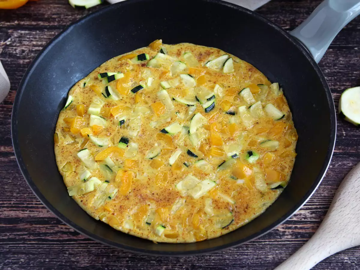 Rezept Omelette mit paprika und zucchini