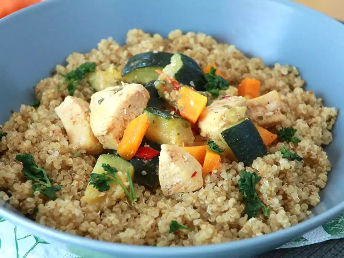 Rezept Quinoa mit gemüse und huhn