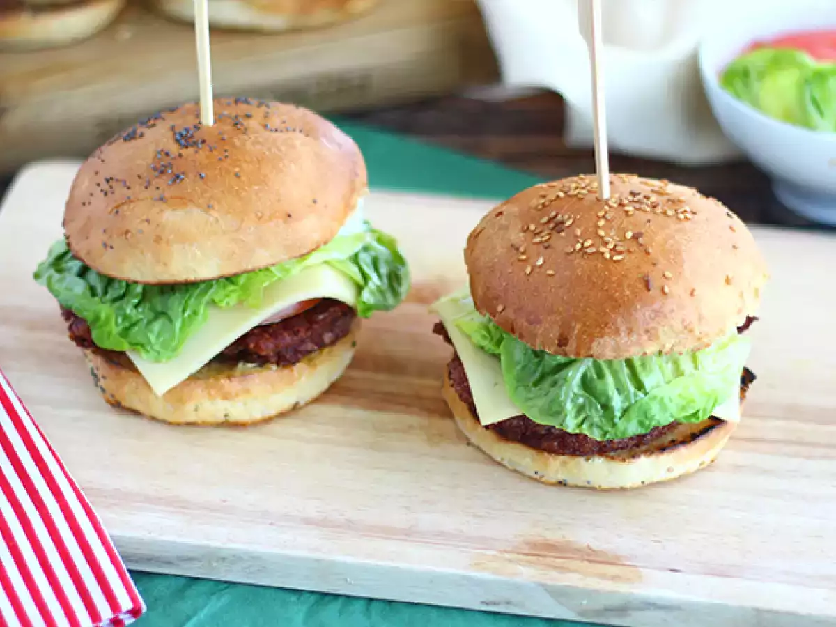 Rezept Vegetarischer burger mit roten bohnen