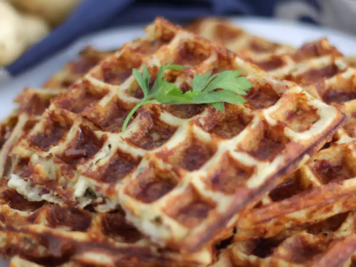 Rezept Waffeln mit speck, grafschaft und kartoffeln