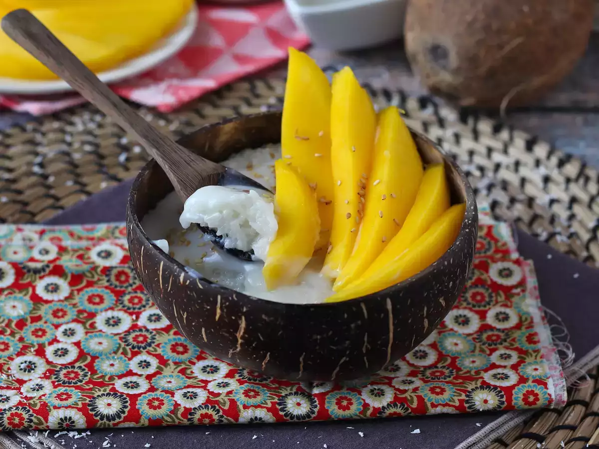 Rezept Mango sticky rice, das super wärmende thailändische dessert