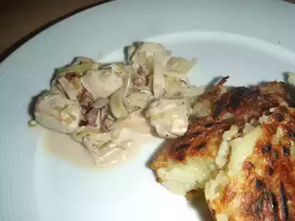 Rezept Pouletstreifen mit nüssen und lauch