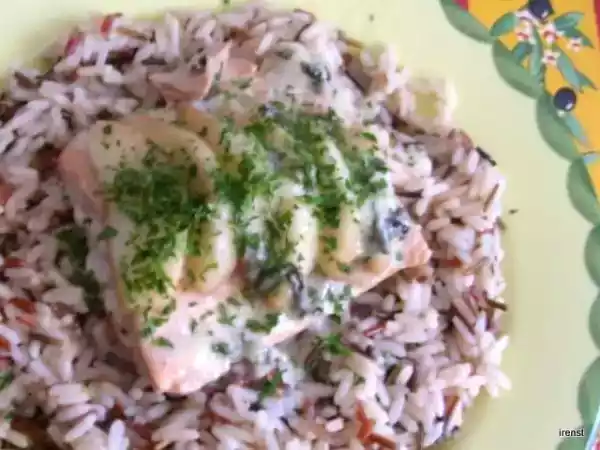 Rezept Birne-gorgonzola auf lachsbett