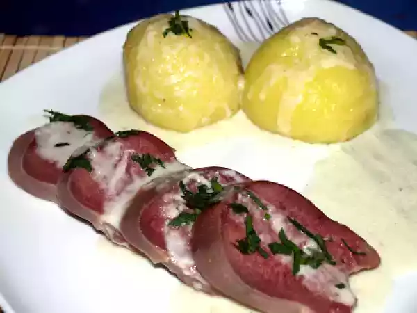 Rezept Rinderzunge mit merch und klößen