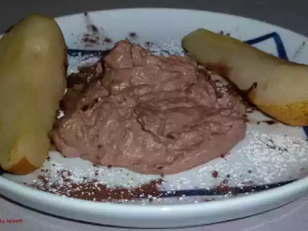 Rezept Zimtbirnen an schokoschaum