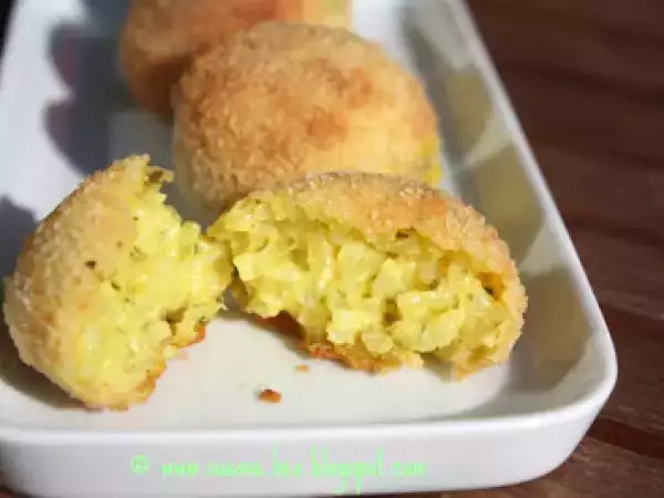 Rezept Safranreisbällchen = arancini
