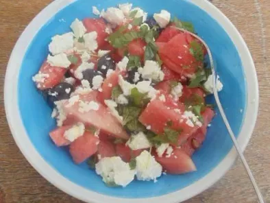 Rezept Melonensalat mit käse und oliven