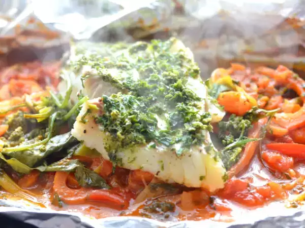 Rezept Skrei auf gemüsebett