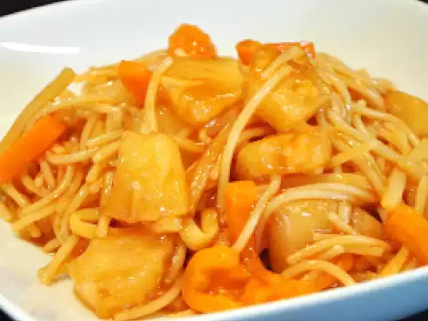 Rezept Gebratene nudeln süß-sauer