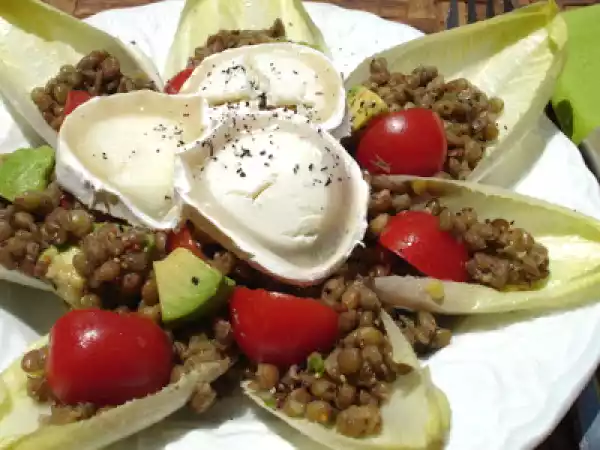 Rezept Linsensalat mit birne, avocado und ziegenkäse