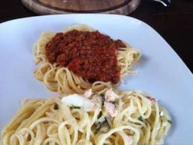 Rezept Due di pasta: spaghetti einmal mit lachs