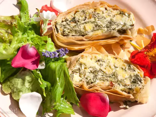 Rezept Polenta mangold strudel mit salat