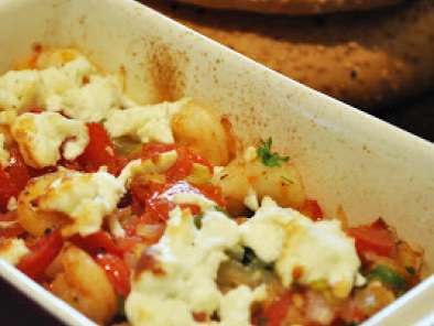 Rezept Überbackene garnelen mit metaxa, tomaten & schafskäse