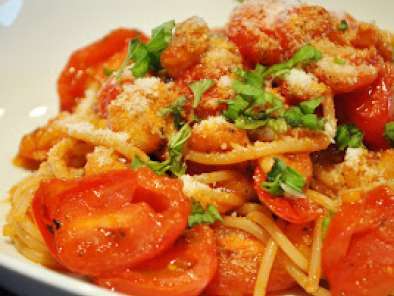 Rezept Spaghetti mit shrimps, kirschtomaten & knoblauch