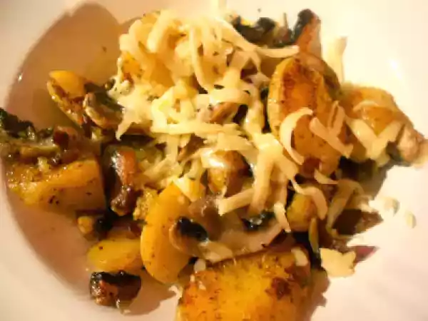 Rezept Kartoffel ~ pilz ~ gröstl mit bergkäse