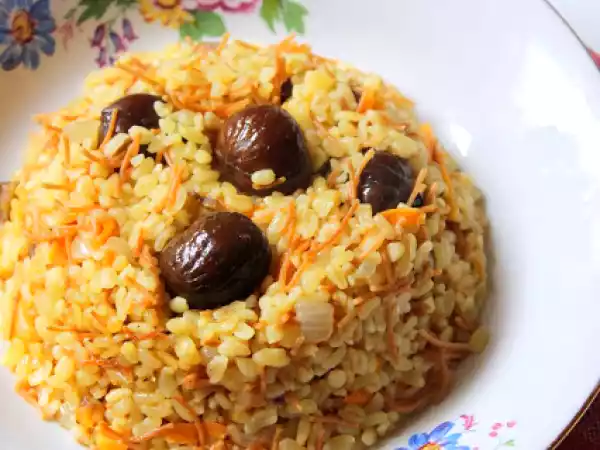 Rezept Kestaneli bulgur pilavi- maronen bulgur pilaw