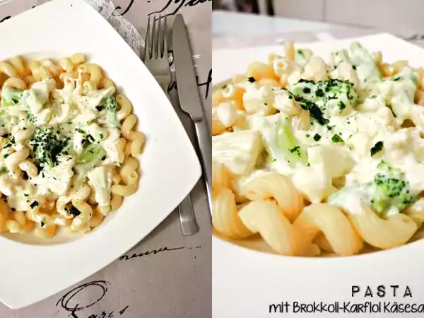 Rezept Pasta mit brokkoli-karfiol käsesauce