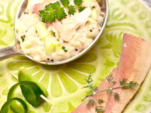 Rezept Gurken-senf-risotto mit geräucherter forelle