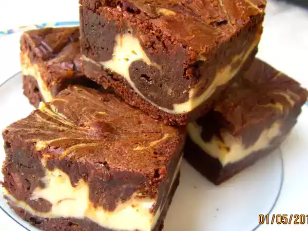 Rezept Chocolate-cheesecake-brownies - hübsch marmoriert