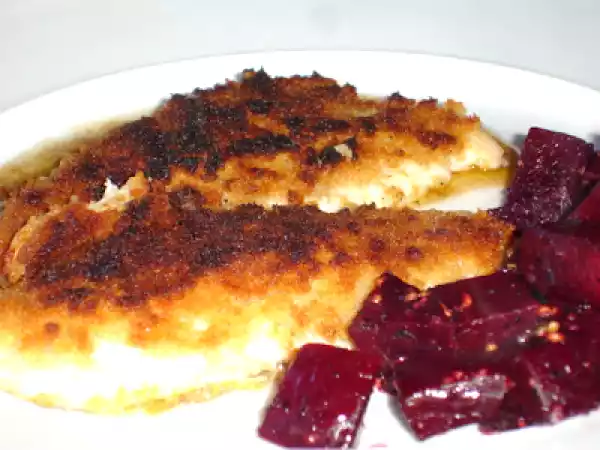 Rezept Nachgekocht: zander mit lebkuchenkruste und rote bete gemüse