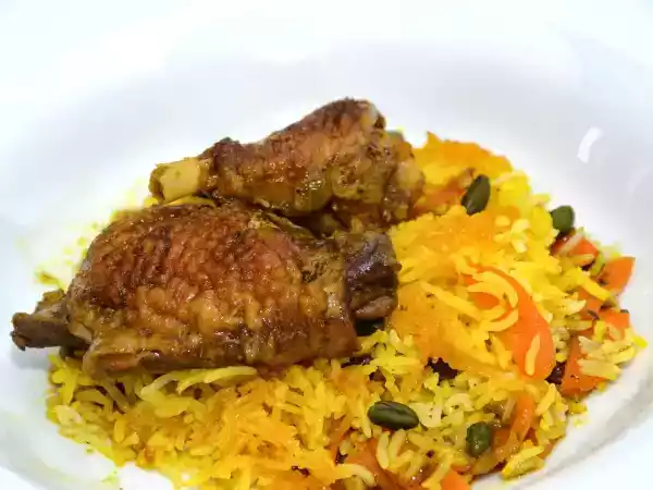 Rezept Mühlviertler perlhuhn auf persische art, steirischer gewürztraminer