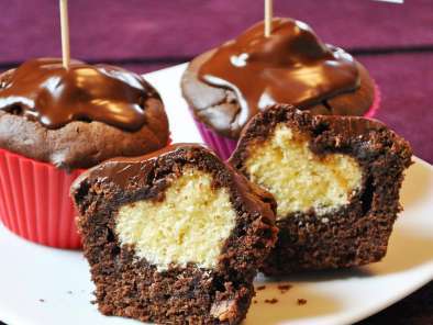 Rezept Herzerl-muffins mit zartbitterschokolade