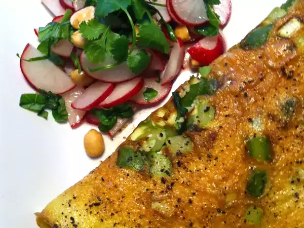 Rezept Omelette mit grünem spargel, 