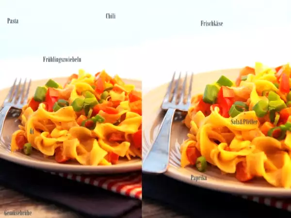 Rezept Vegetarische ischkäsepasta mit gemüse