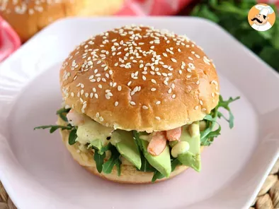 Rezept Sandwich mit garnelen, avocado und koriander