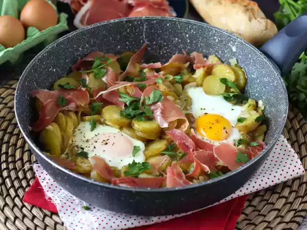 Rezept Huevos rotos, das supereinfache spanische rezept aus kartoffeln und eiern