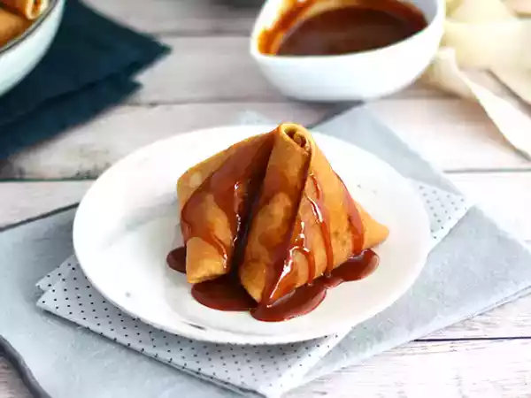 Rezept Crêpes-samosas mit äpfeln, karamellisiert