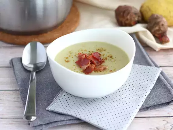Rezept Topinambursuppe, kartoffeln und speck