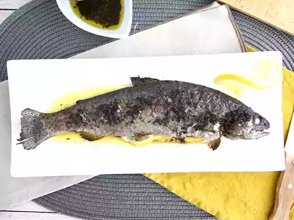 Rezept Gebackene forelle mit thymian und olivenöl